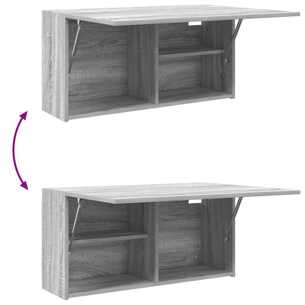 Bathroom Wall Cabinet Grey Sonoma 80 x 25 x 40 cm Particleboard