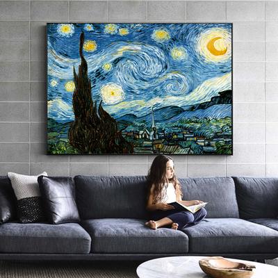 Impressionista Van Gogh Notte stellata Pittura su tela Wall Art Poster e stampe Notte stellata Immagini decorative per soggiorno Cuadros Decor