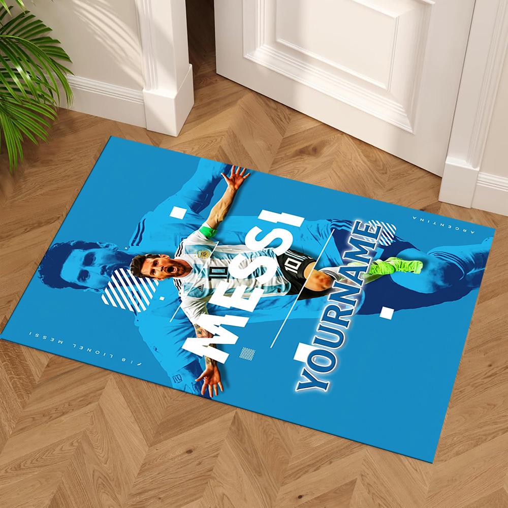 Messi Personalized Name Area Rug Suitable for Living Rooms Decorate room Outdoor Bedrooms Anti-slip Rug Decorate Offices Spiritual Gift