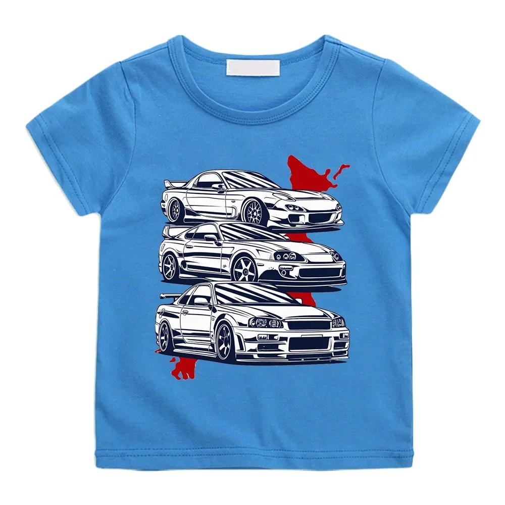 

Cartoon Japan Anime Initial D Tshirt Kids Car Print Casual for Children Unisex Fashion T-shirts for Girls Boys Graphic Tee 170cm