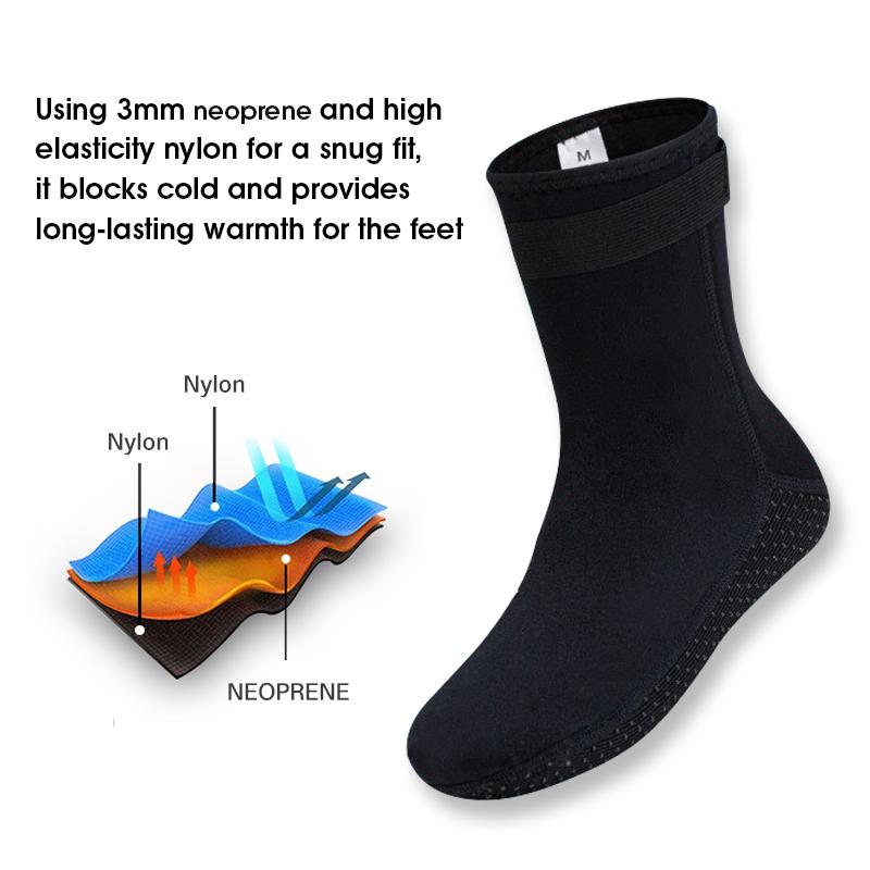 3mm Chloroprene Rubber Diving Socks, Warm Socks, High Elasticity, Snorkeling Surfing Socks, Non slip Beach Socks, Universal