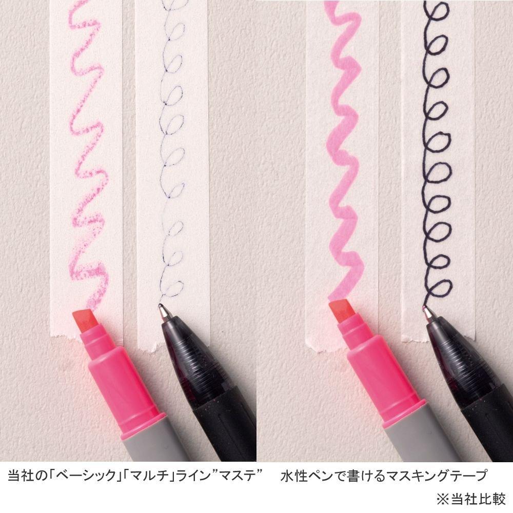 Marks Masking Small Tape, Water-Based Pen-Compatible, Roll, "Maste," Blue-Gray Grid, MST-FA04-BGY