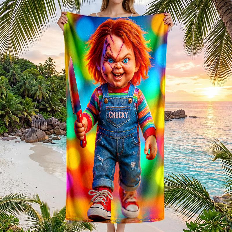 Large Beach Towel Quick Dry Absorbent Towel For Beach IndoorChild's Play Chucky Tiffany