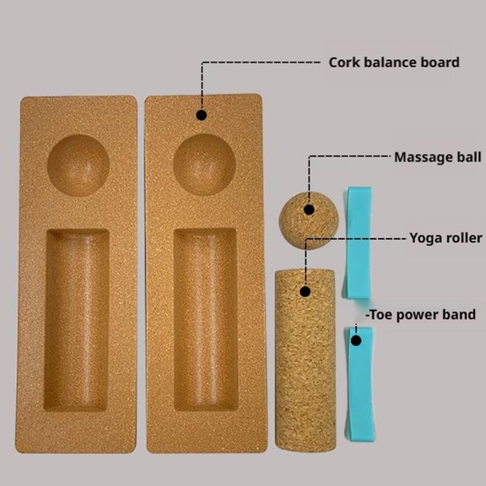 Premium Kork Balance Board Fußtrainer zur Stärkung der Fußfunktion und Knöchelstabilisierung für Yoga, Rehabilitationstraining