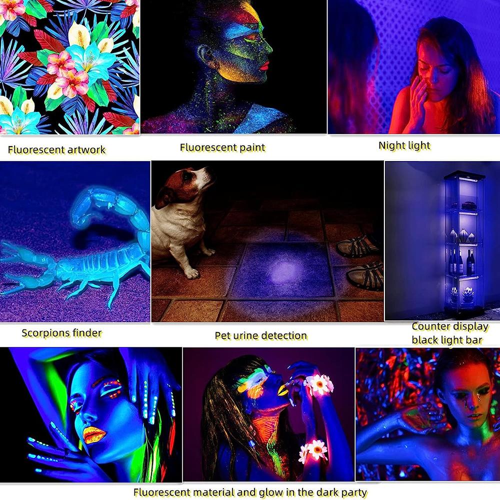 

10 Вт светодиодные черные световые полосы УФ-черная световая полоса T8 48 светодиодов Blacklights Tube для светящейся вечеринки сценическая лампа краска для тела флуоресцентный плакат 1Pack