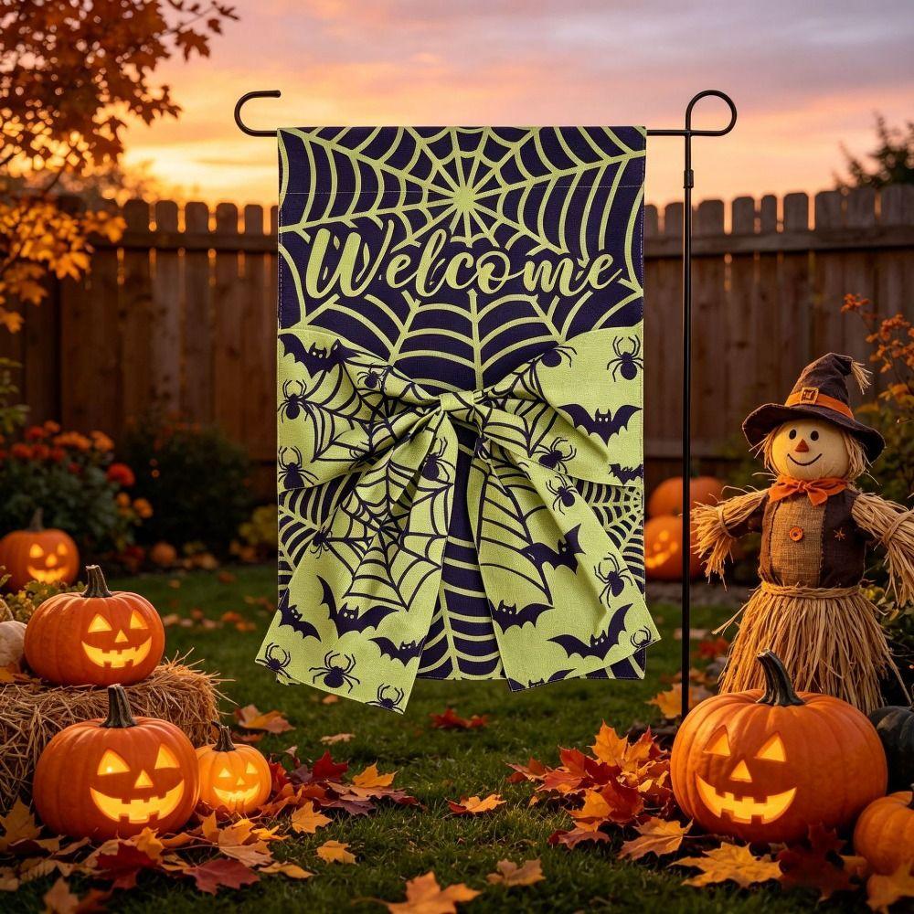 Washable Halloween Decoration Cloth Fall Garden Flag Multiple Styles Sign Outdoor Decoration Deck