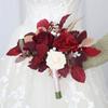 Artificial Flowers Bridal Bouquet for Bride, Rustic Wedding Bouquets for Bride Silk Round Artificial Wedding Flowers Bouquets