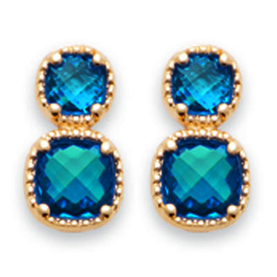 [R5814] - Vergoldete Ohrringe 'Sissi' blaugold - 10x5 mm