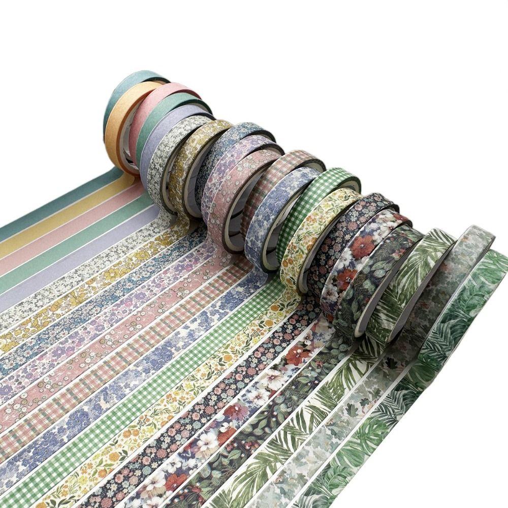 Adhesive Washi Tape Set Multi-Pattern Scrapbooking Tape Vintage Deco Art Supplies  Gifts