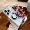 For iPhone 15 Pro Magnetic Case Clear Back Phone Cover TPU+PC with Ring Logo View
