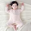 Tagless Double-Layer Cotton Newborn Bodysuit - Breathable, Thin Pajamas for Spring & Autumn