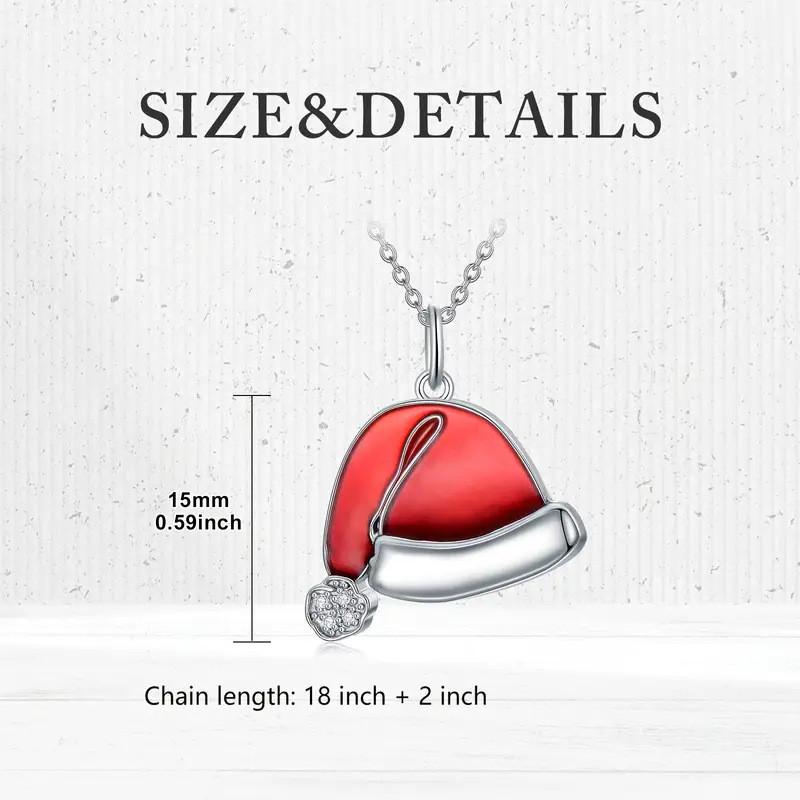 Hat Necklace Christmas With Rhinestones For Festive Occasions Jewelry Gift