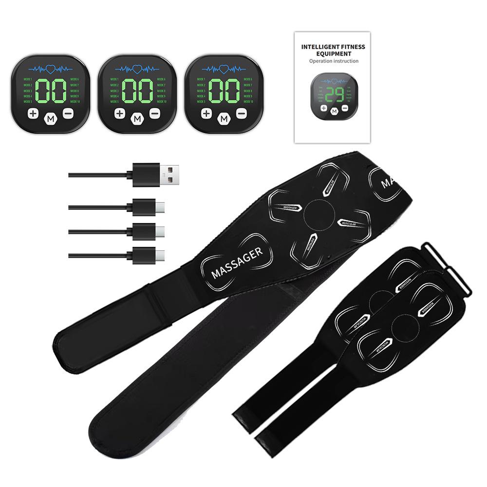 Smart Abdominal Toning Belt EMS Muscle Stimulator Toner Waist Abs Trainer Body Slimming Home Fitness Massager USB Recharge