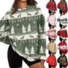 Felpa Girocollo Trendy Natalizia da Donna Leggera Casual Pullover Top per le Feste