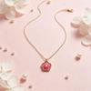 Small Peach Blossom Necklace, Niche Sweet Daily Collarbone Chain, Pink Flower Gentle Versatile Necklace for Women
