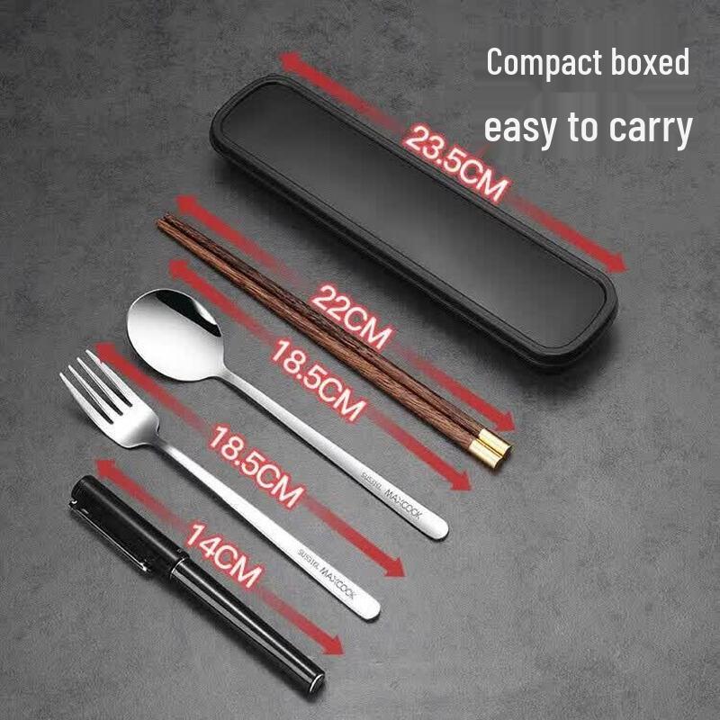 MAXCOOK Wenge Wood Portable Cutlery Set