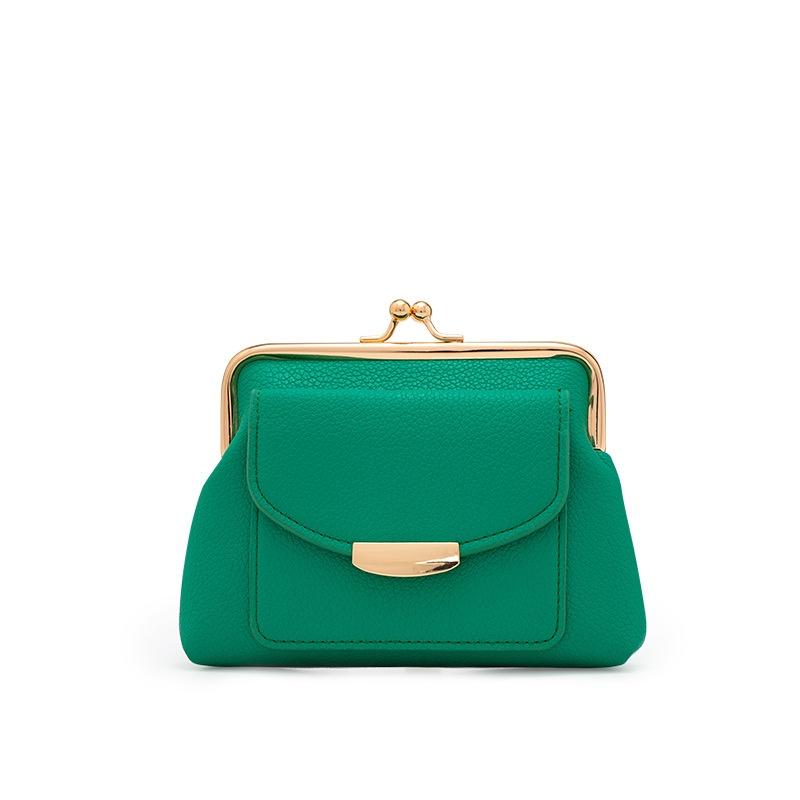 

Lychee Pattern Buckle Wallet Fashi Women Short Coin Purse Retro Card Bags Large Capacity Multi Card Pocket Ladies Mey Clip