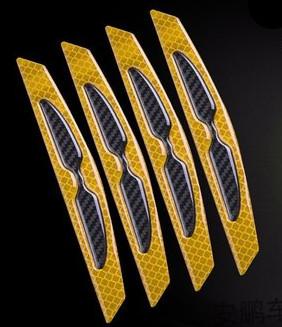Car Door Anti-collision Strip, Carbon Fiber Reflective Sticker, Bumper Leaf Plate, Universal Body Warning Decorative Sticker