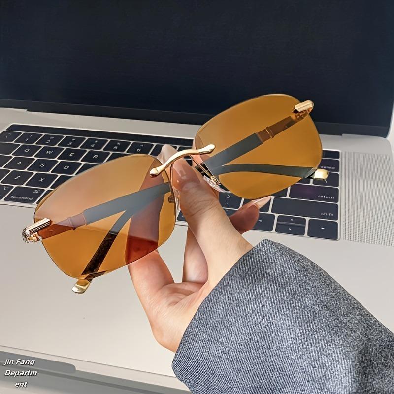 1/2pcs New Driving Sunglasses for Men Anti UV Anti Strong Light Fishing Frameless Sunglasses