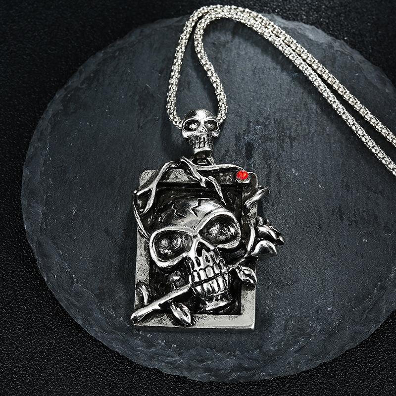 Rock Hip-hop Driedimensionale Schedel Roos Dominerend Mannen Overdreven Hanger