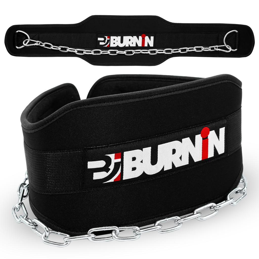BURNIN Dipping Belt with Weight Chain for Strength Unibody Power Belt for and Weighted Waist Unisex Training, Design, Pull-Ups, Dips, Support,