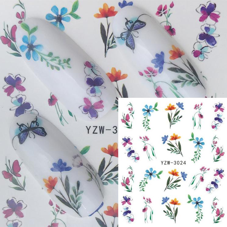 

1 лист, цветочная серия, наклейка для дизайна ногтей, переносная вода, полная обертка, татуировка с изображением оленя, лаванды, фламинго, наклейки для ногтей, сделай сам, украшение