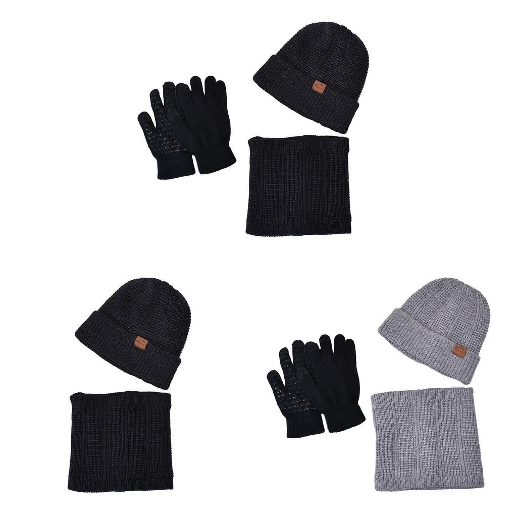 Winter Knit Hat Scarf Set For Men With Warmth Protection