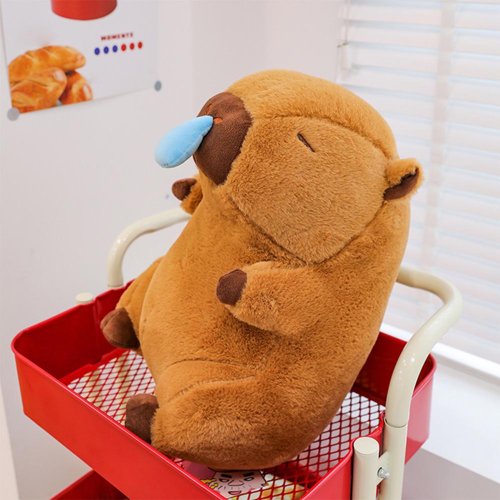 Flauschige Capybara Plüschpuppe Kawaii Capybara mit Schildkröte Stofftier Kuscheltiere Kinder Spielzeug Geburtstagsgeschenk Heimdekoration