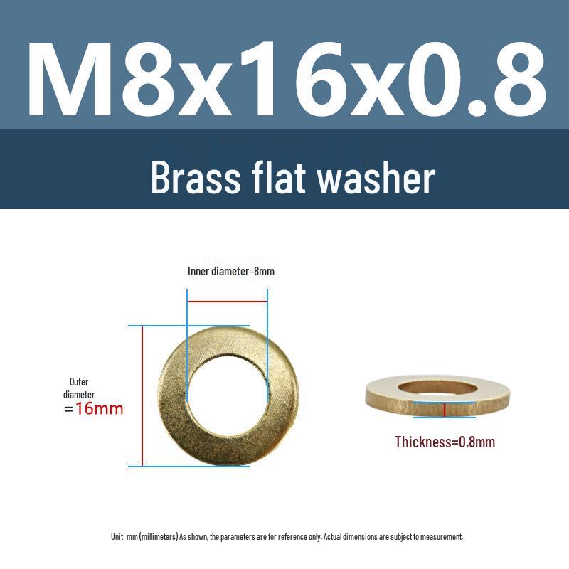 Yigu Durable Brass Flat Washers: M2-M12 Screws