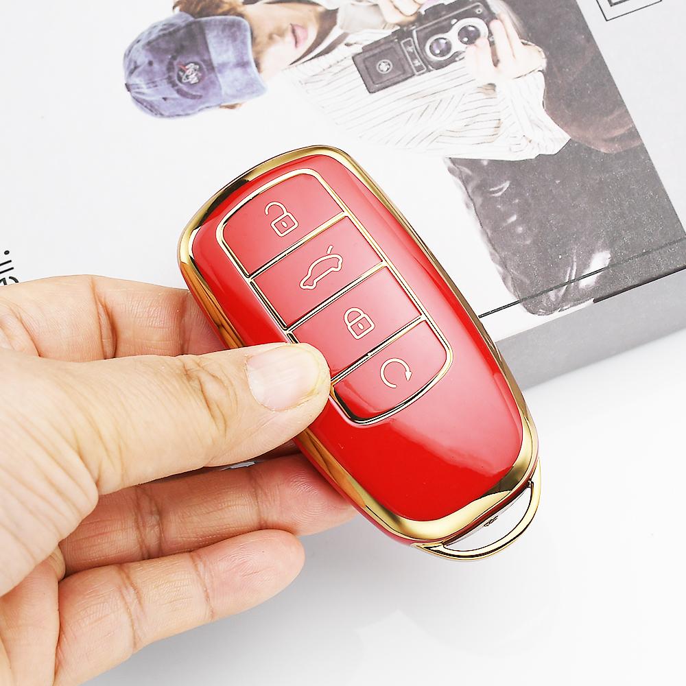 Gold Edge Auto Shell Keyless Fob Holder For Chery Tiggo 8 Pro Tiggo 8Plus New 5 Plus 7Pro Omoda C5 5 Fx Tpu Car Key Case Cover