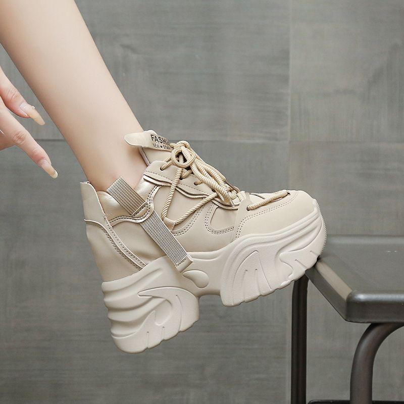 Женские теплые кроссовки на высокой платформе с мехом для снегоступов Модные женские — фото 11