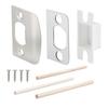 Door Lock Strike Plate with Spacer Shim Wood Dowels Strips Stainless Steel Door Strikes Latch Restorer Kit Universal Security Striker