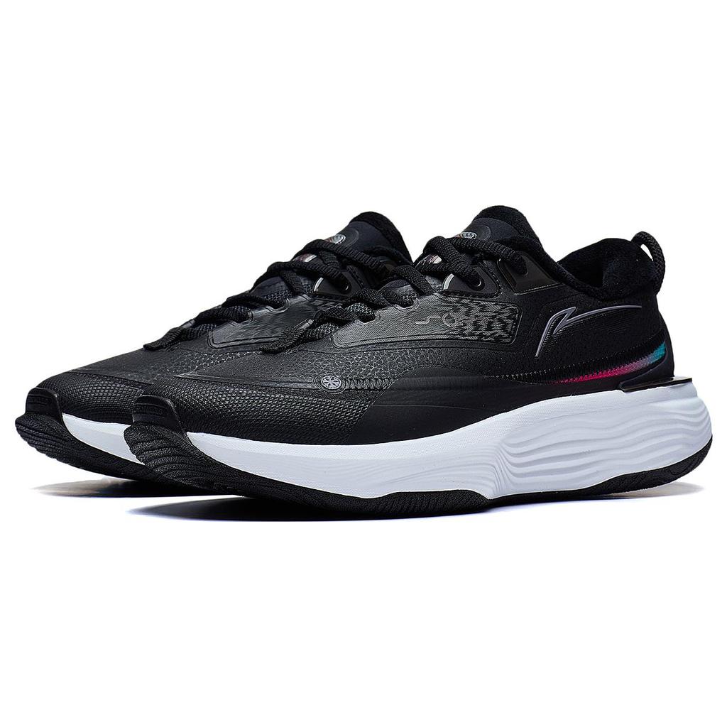 New LiNing SOFT WARM Cushioning Breathable Low Top Running Shoes Women's Black AGLT124-1