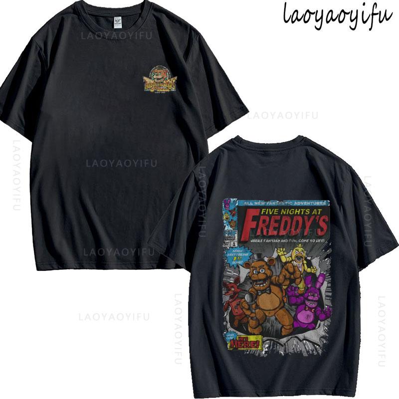 Five Nights At Freddys Theme 100Cotton Printed Fashion Mens Womens Fashion Summer TShirt Shortsleev High Quality Oneck