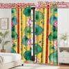 2D Flat Printing 2pcs Curtain Curtain Festive Lotus Leaves Design Digital Printed Polyester Drapes Family Party Perfect for