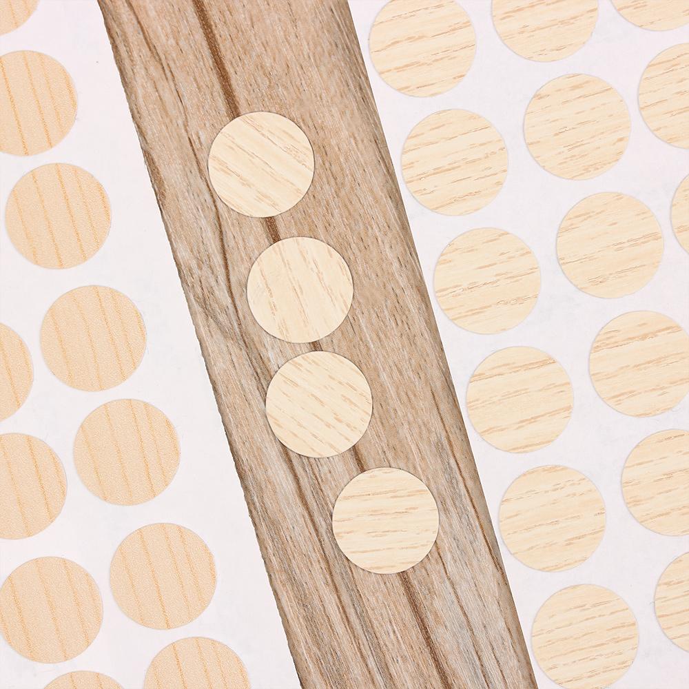 96Pcs/Sheet Self Adhesive Furniture Hole Screw Cover Caps Stickers Wood Craft Desk Cabinet Ornament PVC 15mm Decorative Films