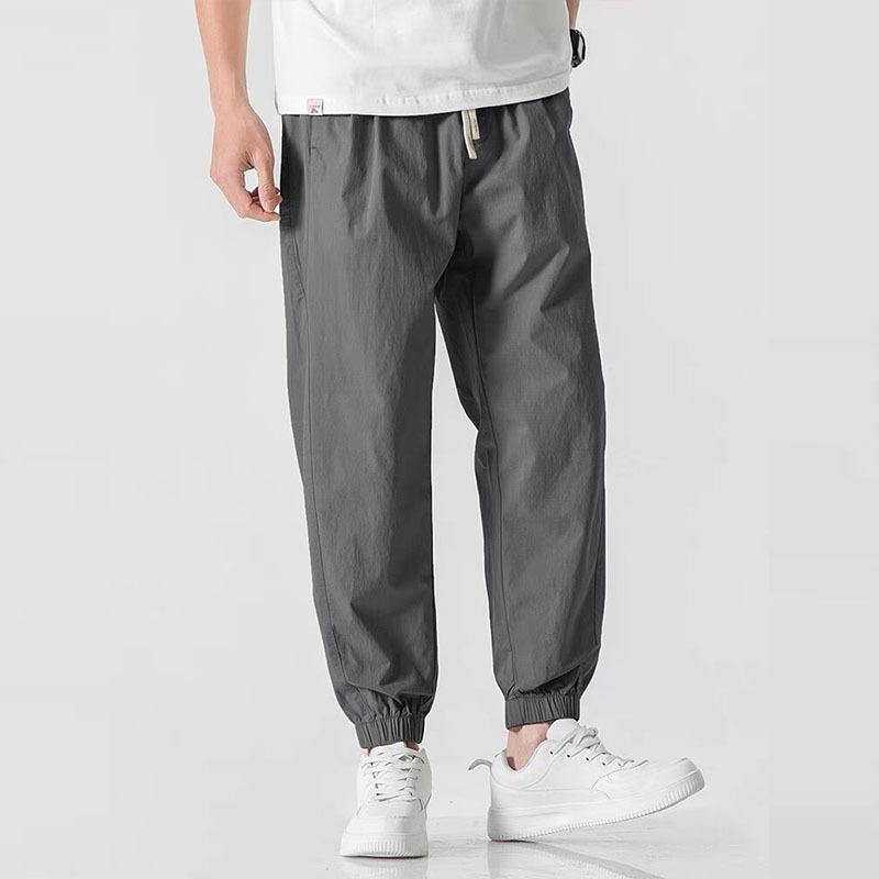 Summer Tied Feet Nine-point Pants Boys Thin Straight Casual Trousers Trendy Brand Loose and Versatile Trousers