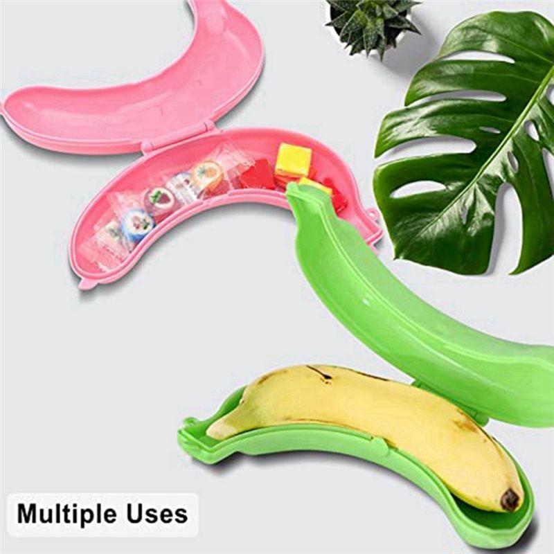 AEE4-Banana Case Cute Banana Protector Storage Box Portable Banana Holder For Lunch Boxes, BPA-Free Fruit Container