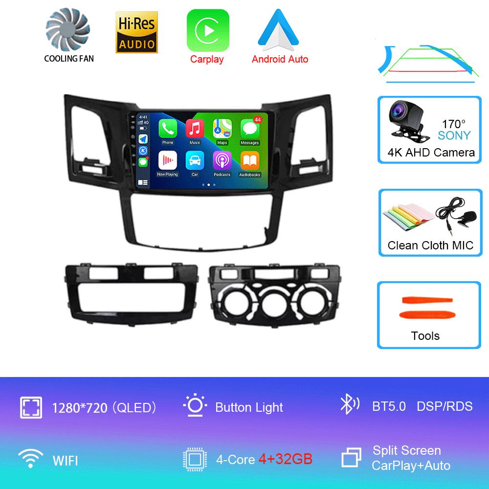 Car Radio Android 14 Carplay Multimedia Player For Toyota Fortuner Hilux Revo Vigo 2005-2007 Autoradio Stereo 2din Head Unit