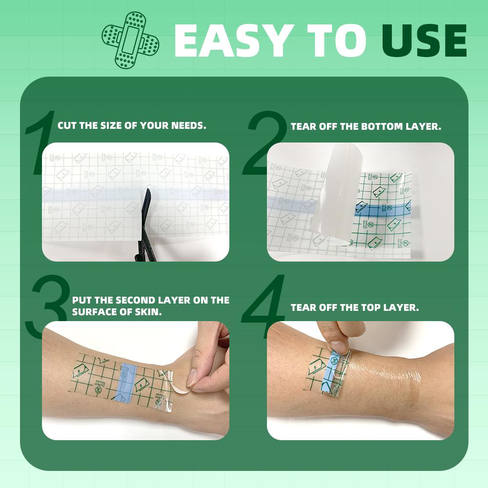 

CARBOU Waterproof Film PU Tape for Aftercare Protective Skin Healing Tattoo Adhesive Bandages Repair 5cm x 5m