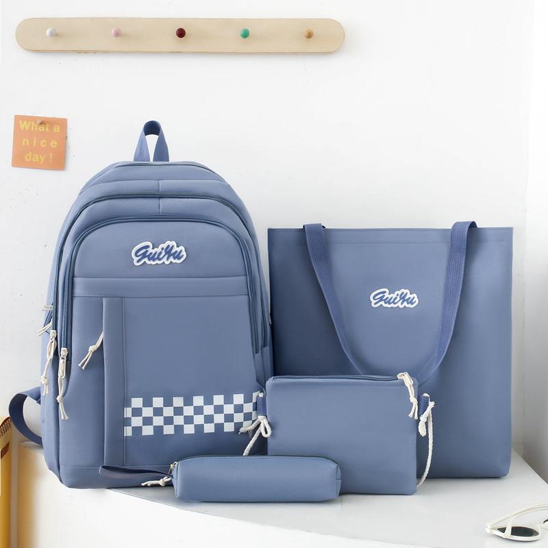 

New casual fashion schoolbag cute girl high value backpack large capacity junior high school students tutoring backpack синій