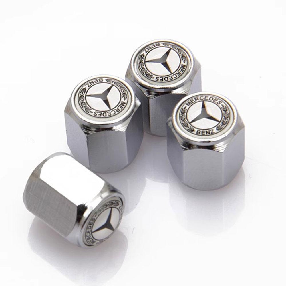 4Pcs Car Cover Tire Valve Caps Dust Caps Wheels Rims Stem For Mercedes Benz AMG A B C E S W204 W212 GLC CLK SLK CLA GLK GLE CLA BD1