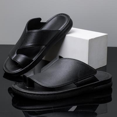 Originale Herren Zehensandalen Sommer Flache Slip-on Freizeit Hausschuhe Zuhause Leichte Pantoletten Stadtspaziergang Strandurlaub Sandalen für Herren Sandalias
