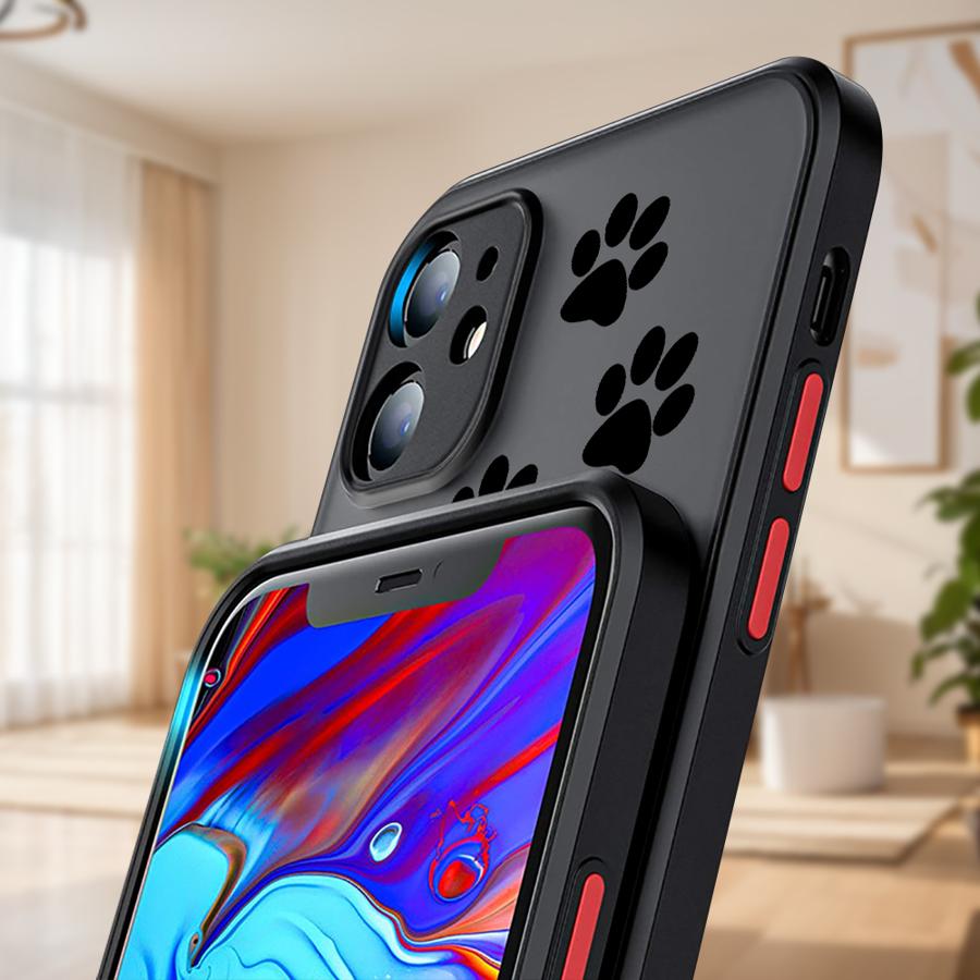 Kitten Paw Prints Case for iPhone 15 Plus 12 17 Air 11 13 Mini 14 16e 17 16 Pro Max XS Back Phone Cover