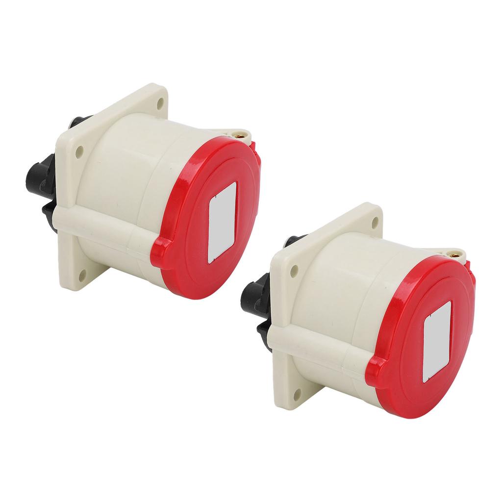 2pcs Industrial Plug Socket 3P+E 4 Pin Connector Waterproof for Construction Parking Lots Trailers 380415V 32A