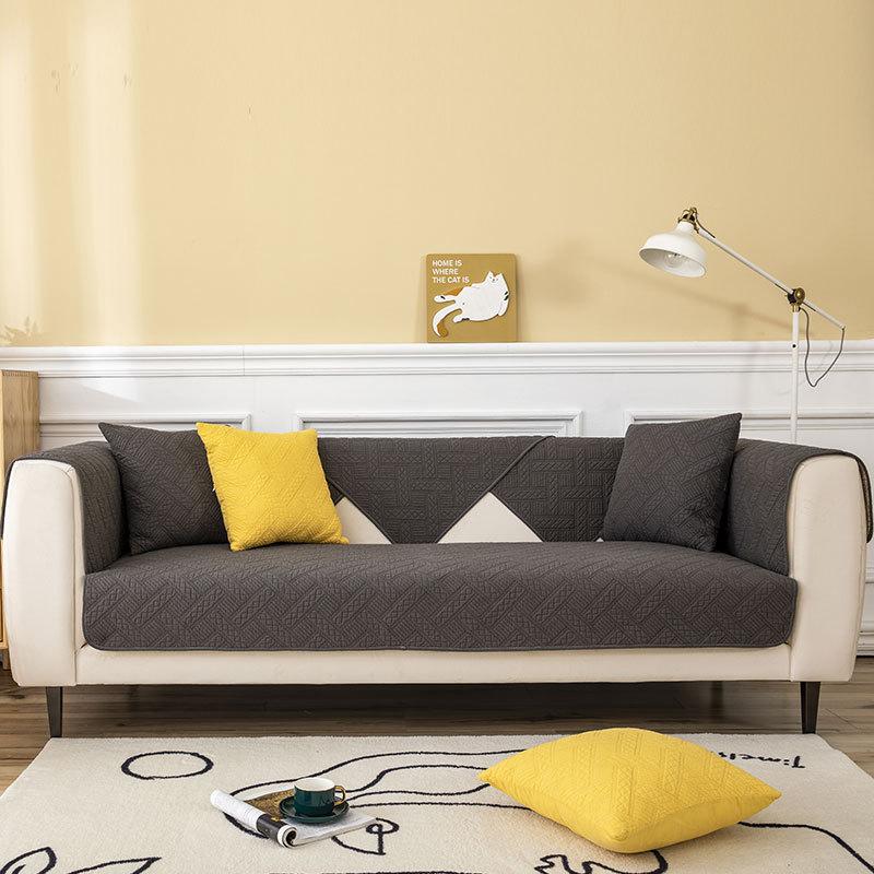 Сплошной цвет минималистичный диван-полотенце сезонный универсальный стеганый — фото 6