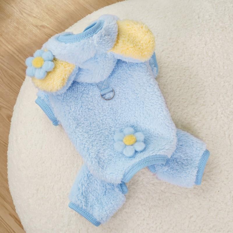 Pet Dog Warm Fleece Four-Legged Jumpsuit Winter Fall - Bear Design Teddy Poodle French Bulldog Corgi