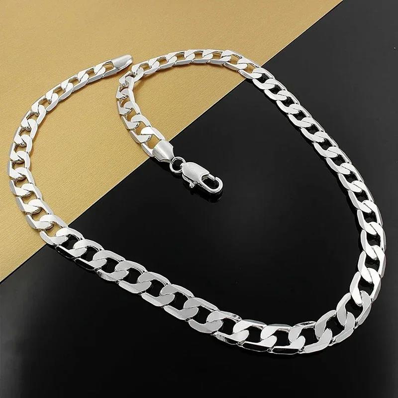 925 Sterling Silver Necklace For Men's Women 16/18/20/22/24/26/28/30 Inches Classic 6MM Chain Jewelry Wedding Christmas Gifts