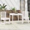 VidaXL Ensemble de bistrot de jardin 3 pcs blanc bois de pin massif 3154672