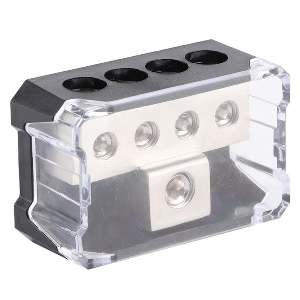1x0 Gauge input to 4x4 Gauge Output Power Ground Distribution Block Black&Silver